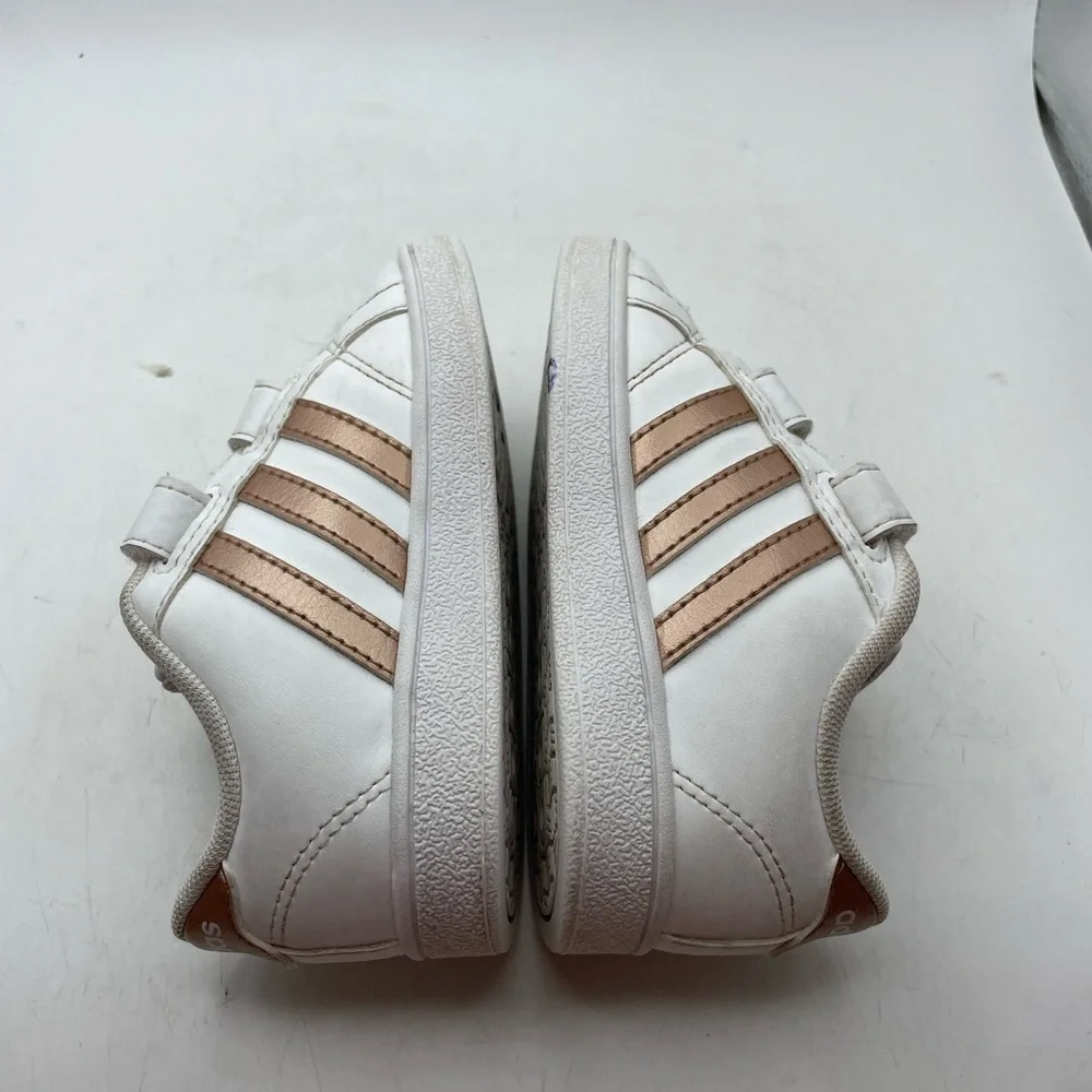 Adidas Baseline CMF INF girls white pink sneakers size 6C
